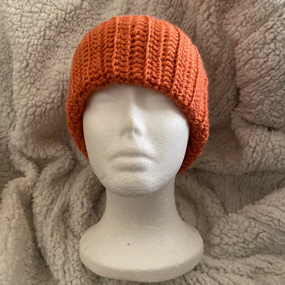 NEW Handmade, crocheted, hat, color, salmon